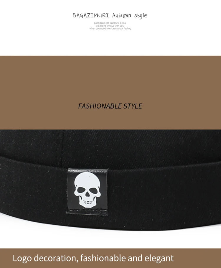 Men's and women's artistic street dance minimalist trendy hat new brimless melon skin hat Spring and Autumn landlord hat Hip