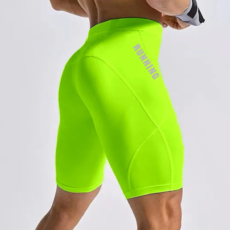 Men Bodybuilding Shorts Fitness Workout Inseam Gym Knickers Male Muscle Alive Elastic Compression Tights Skinny Leggins Hombre