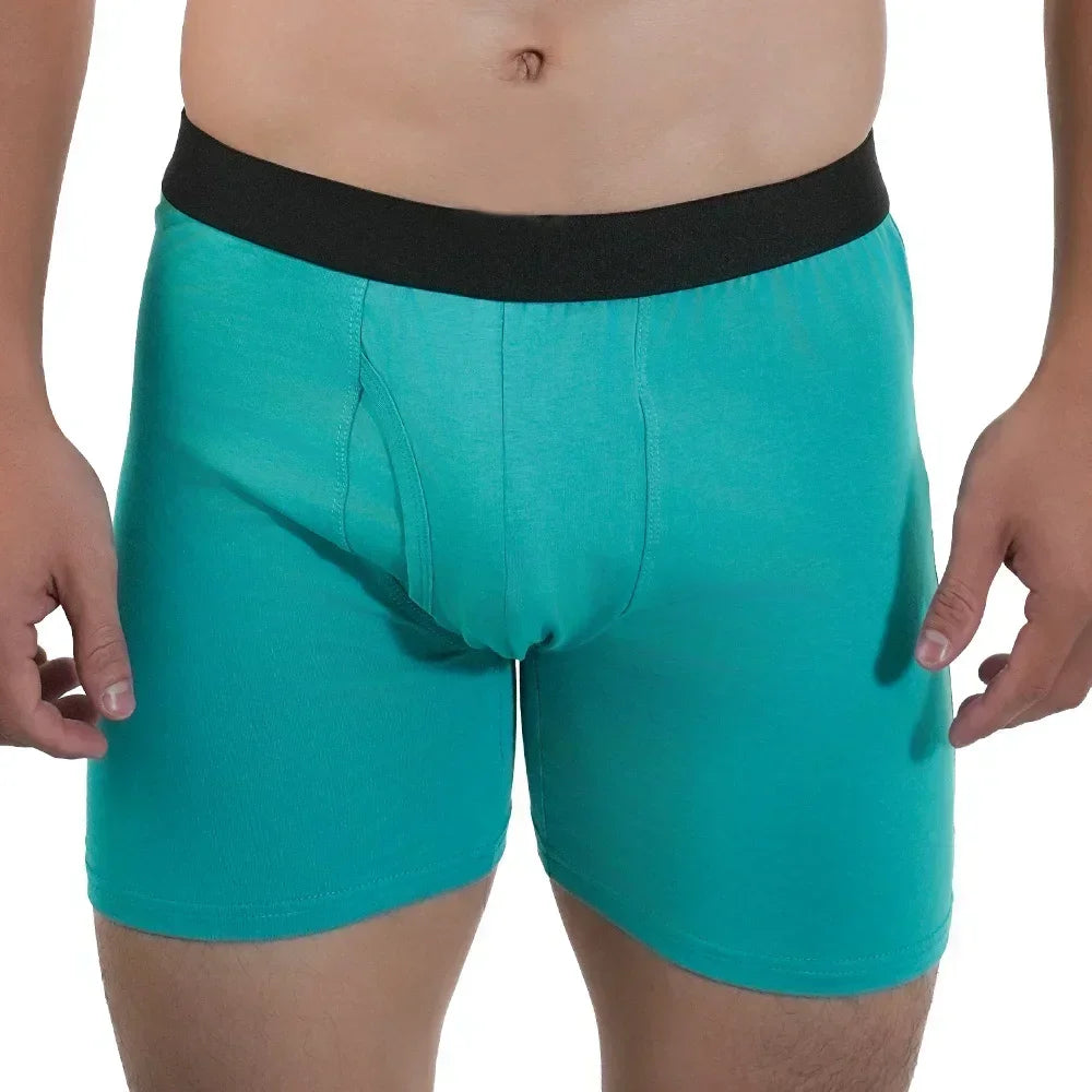 Man Mid-Long Boxer Shorts Sport Underwear Cotton Underpants Sexy Boxershorts Breathable Panties Large Boxers Hombre Men's Gifts