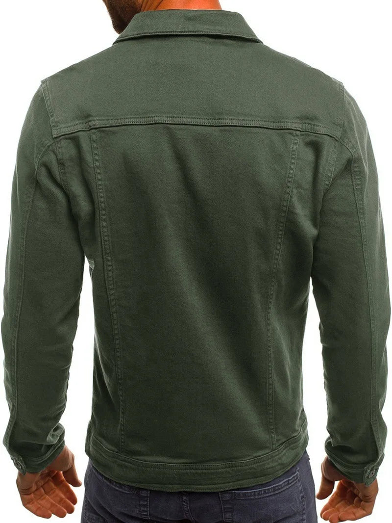 Retro Multiple pockets Men's denim Jacket 2025 Spring and Autumn Men's fashionable versatile slim fit Jacket coat