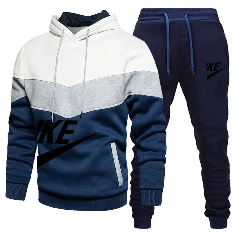 2025 New Men Autumn Winter Sets Zipper Hoodie Pants Pieces Casual Tracksuit Male Sportswear Brand Clothing Sweatsuit