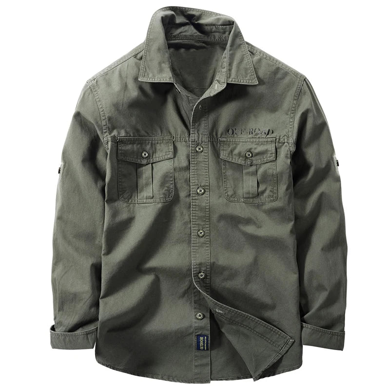 New Men's Spring Multi-pocket Military Tactical Shirts Male Autumn Breathable Blouse Long Sleeve Working Camisa Cargo Shirts