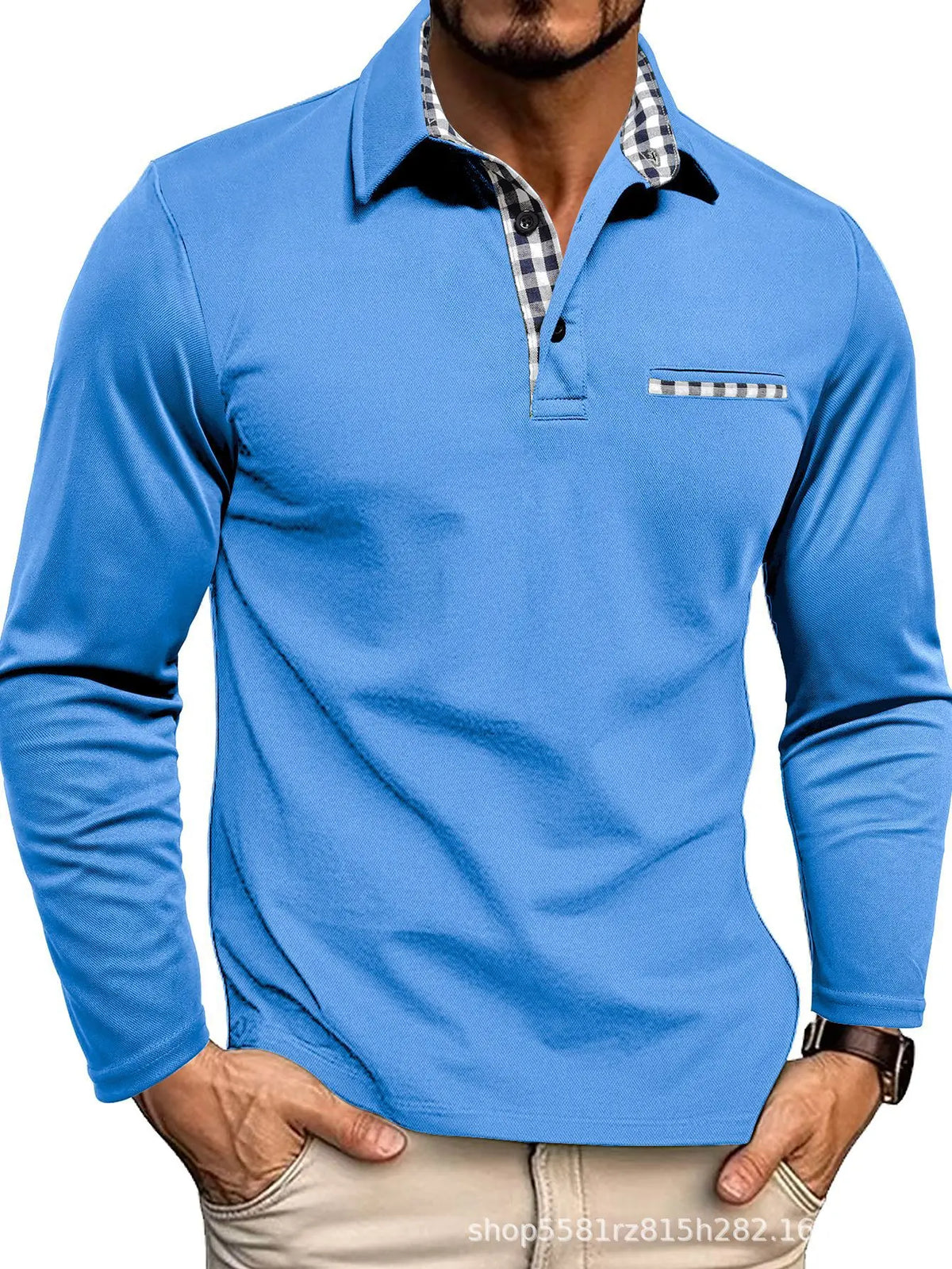 2026 New Men's Long Sleeve Polo Shirts Spring Autumn Casual Slim Fit Turn Down Collar Top High Quality Fashion Tops Male Tees