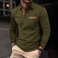 Men's Polo Shirt Long-sleeved Lapel Business Casual Breathable Moisture-absorbing Gentleman