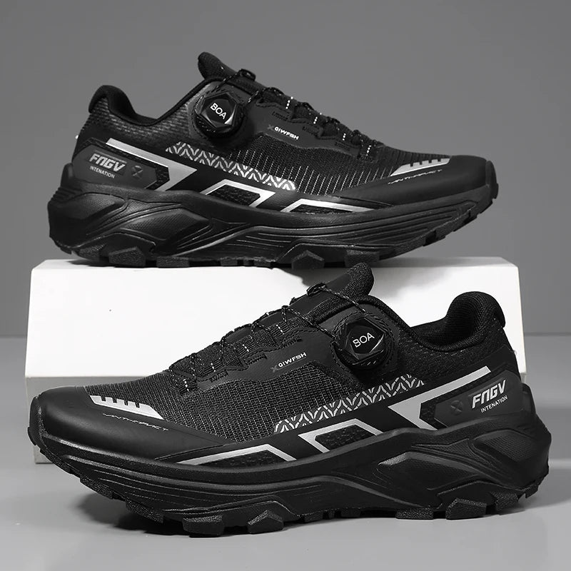 Shoes for Men 2025 New Men Sneakers Leather Waterproof Mountaineering Camping Hiking Shoes Thick Sole Comfortable Running Shoes