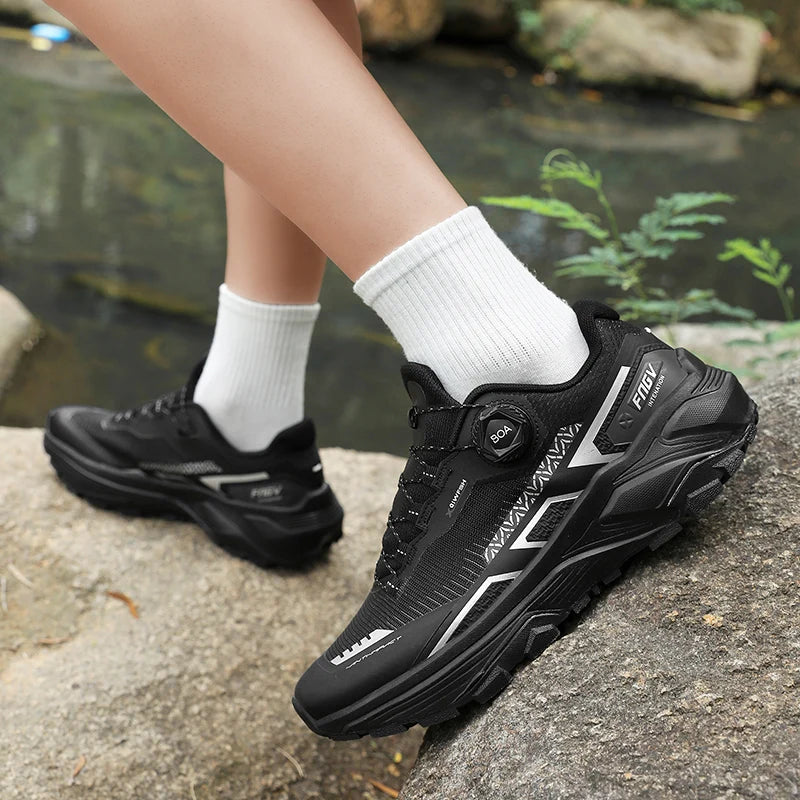 Shoes for Men 2025 New Men Sneakers Leather Waterproof Mountaineering Camping Hiking Shoes Thick Sole Comfortable Running Shoes