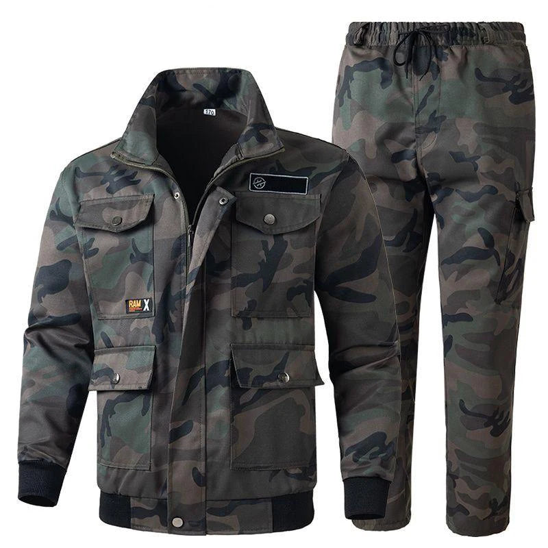 New Spring And Autumn Camouflage Suit Men's Labor Protection Clothing Welding Outdoor Travel Wear-resistant Work Clothes