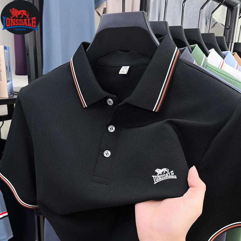 Men's Polo Shirt with Exquisite Embroidery Logo on the Chest in Summer Cool Business and Casual Style Comfortable Breathability
