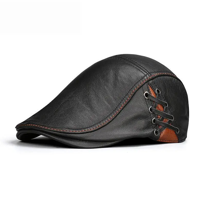 Hat Men's Spring and Autumn Peaked Cap Men's Hat Sheepskin Autumn and Winter Middle-aged Young Leisure Tide Beret Old Man Hat