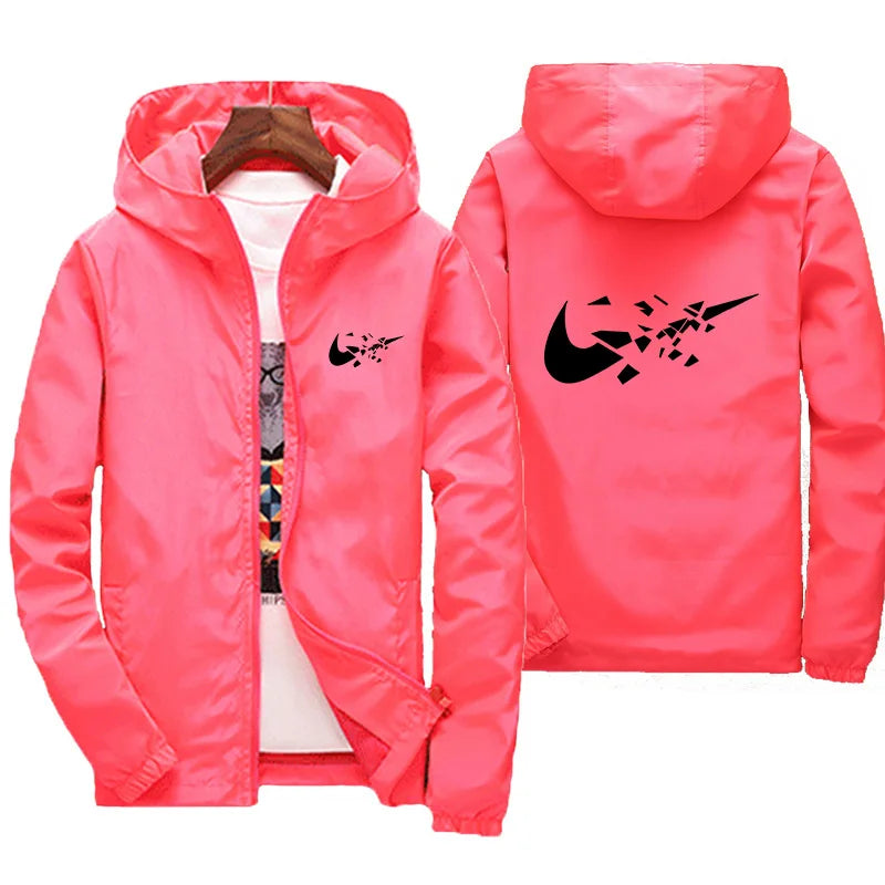 2026 Fashion Street Windproof Shrink and Waterproof Zipper Jacket with Thin Hoodie, Men's Jacket, Spring and Autumn