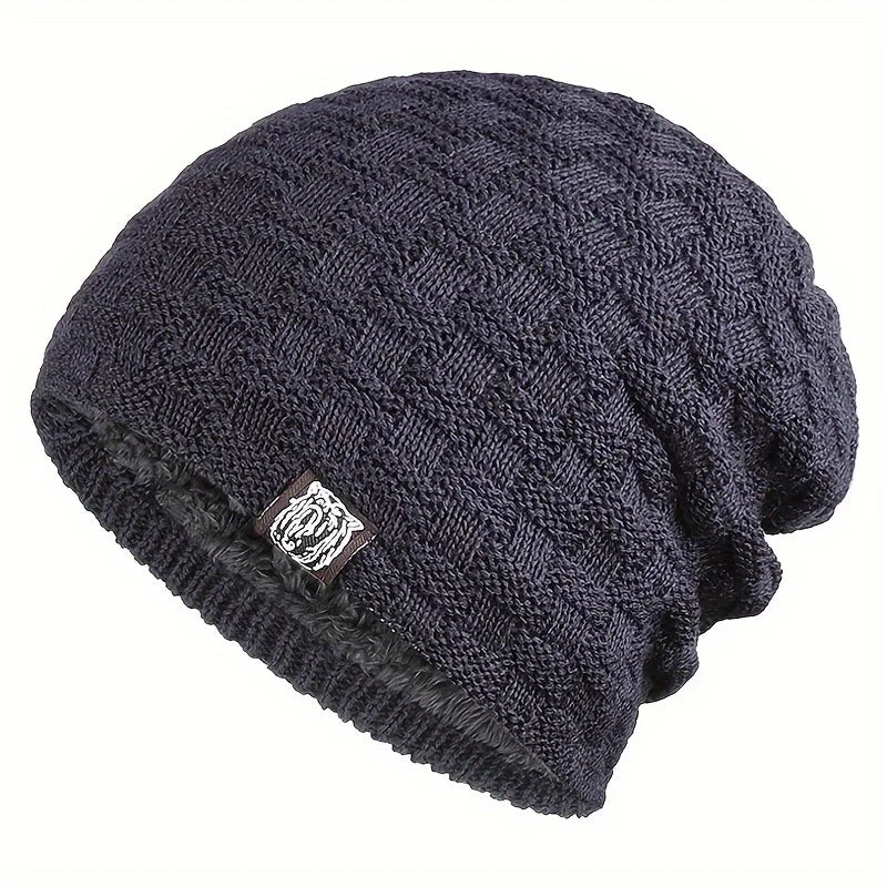 Men's padded warm knitted hat for autumn and winter, the ideal choice for gift giving