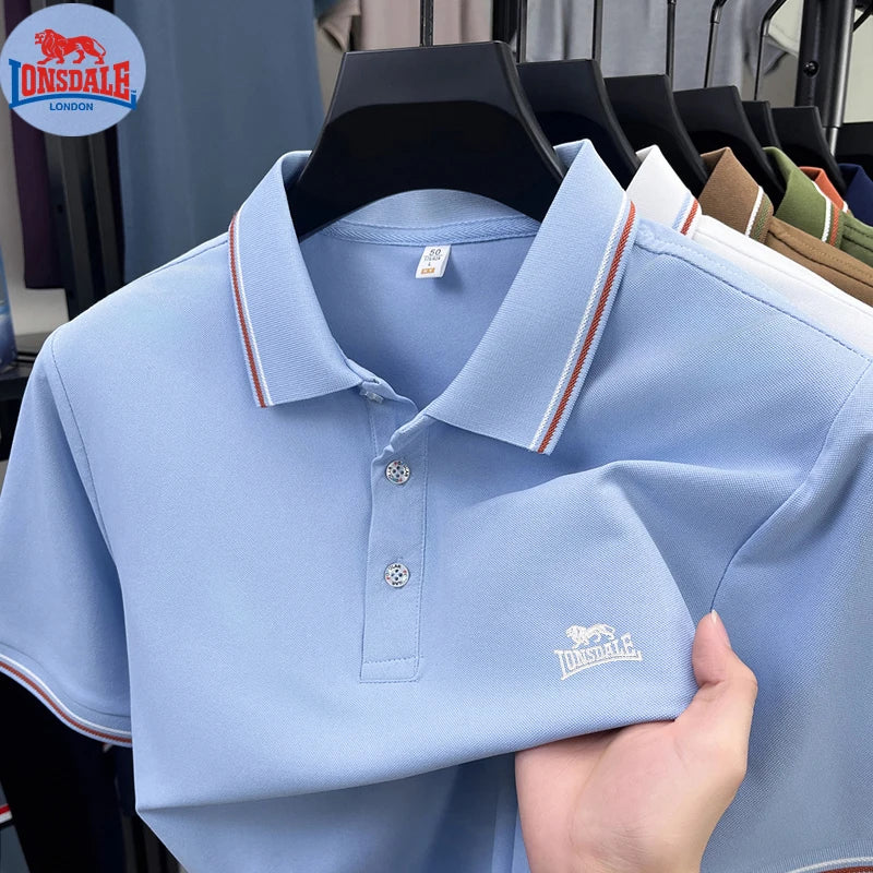Men's Polo Shirt with Exquisite Embroidery Logo on the Chest in Summer Cool Business and Casual Style Comfortable Breathability