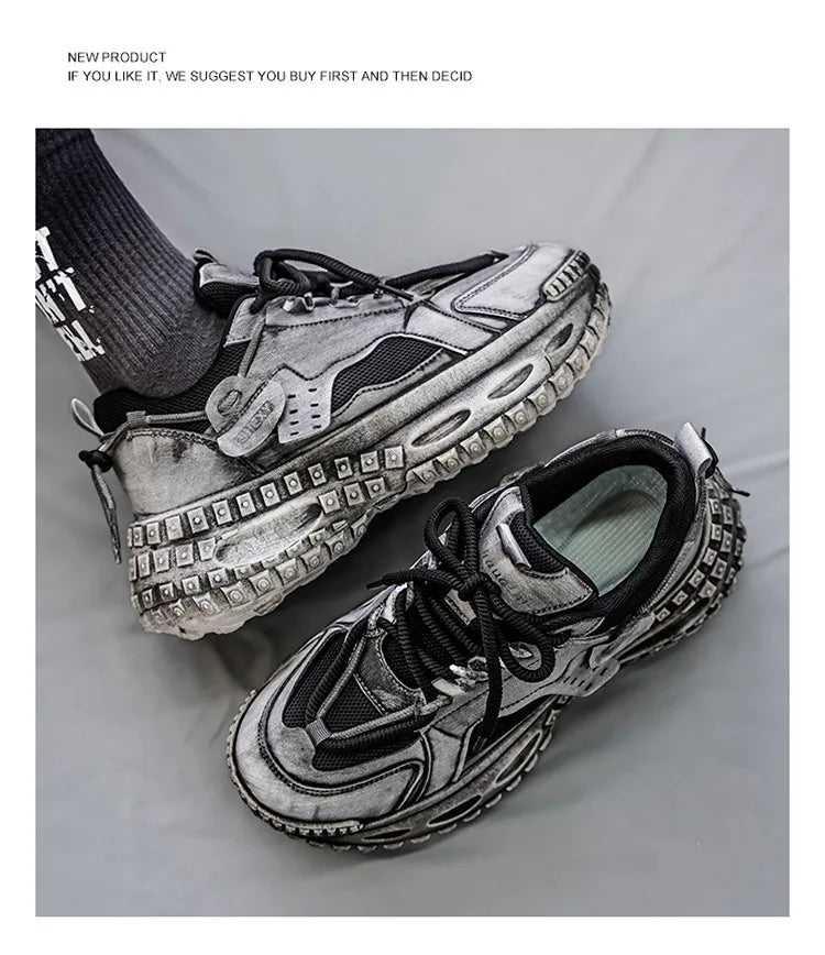 Men's Shoes 2025 Spring New Style Thick Sole Height Increasing Casual Mesh Breathable Fashion Trend Comfortable Chunky sneakers