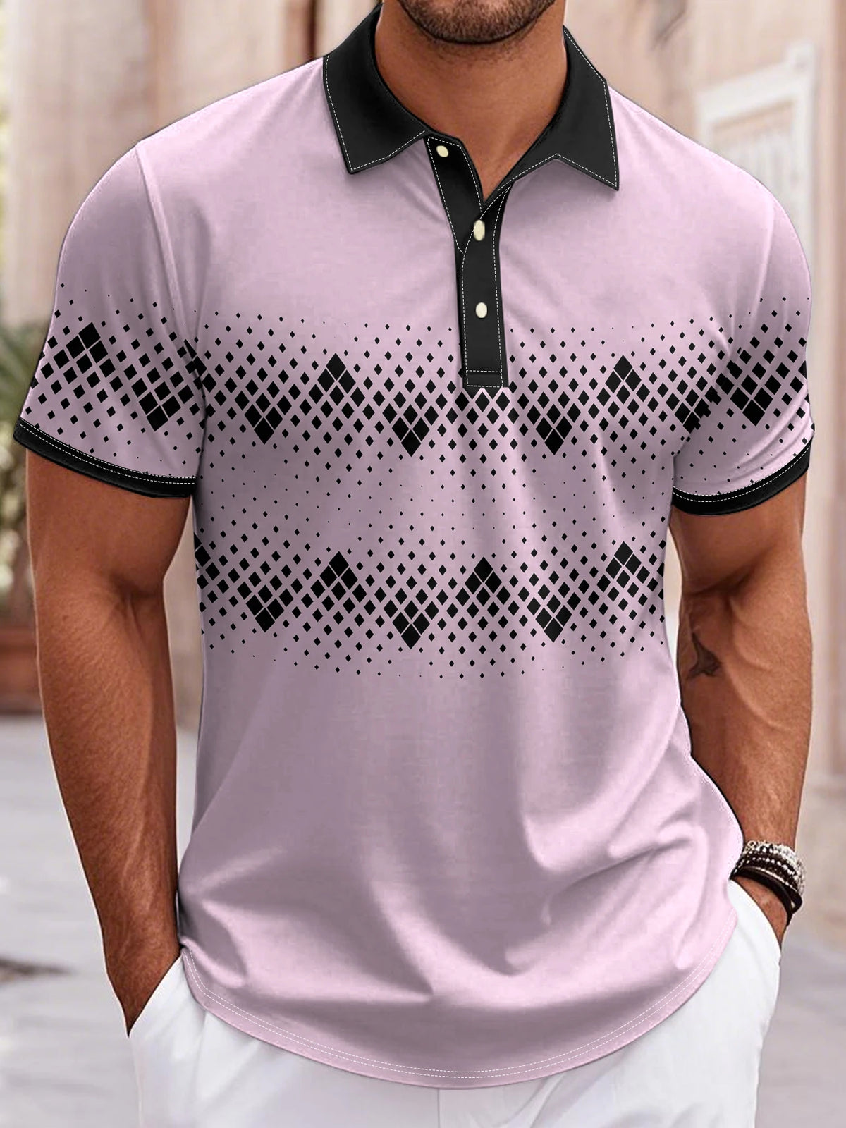 Men's Golf Polo Short Sleeve Polo Shirt Outdoor Business Casual Daily Streetwear Summer Print Micro-elastic Polyester Clothing