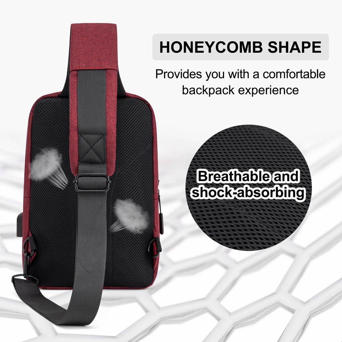 Men Bag Fashion New Solid Color Men Chest Bag Outdoor Casual Fashion One Shoulder Crossbody Bag Nylon USB Charging Shoulder Bags