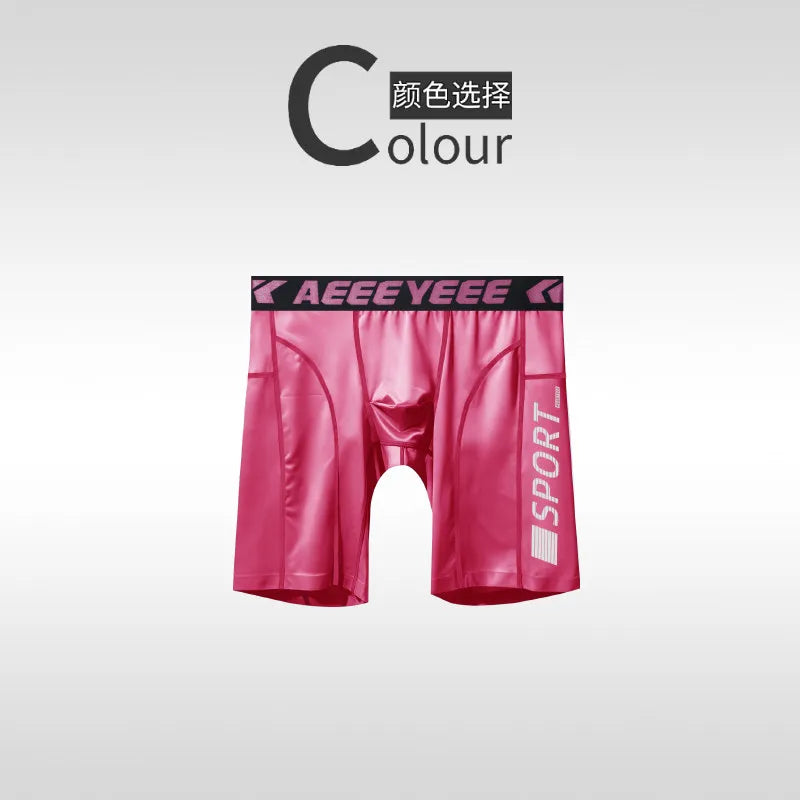 Boxershorts Sports Sexy Mens Long Underwear Quick-dry Shorts U Pouch Men Flat Boxers High Elasticity Man Panties Fitness Running