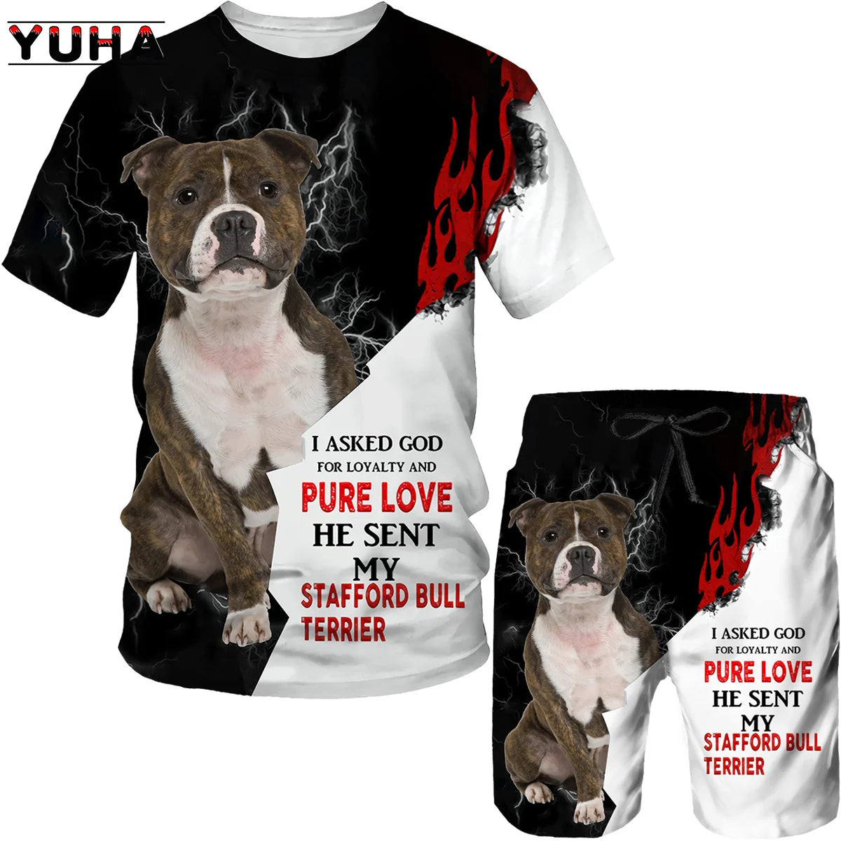 YUHA, Rottweiler Dog 3d Printed T Shirt/T-shirt Shorts Set Male Summer Sportwear Casual Men's Tracksuit Fashion Men's Clothing S