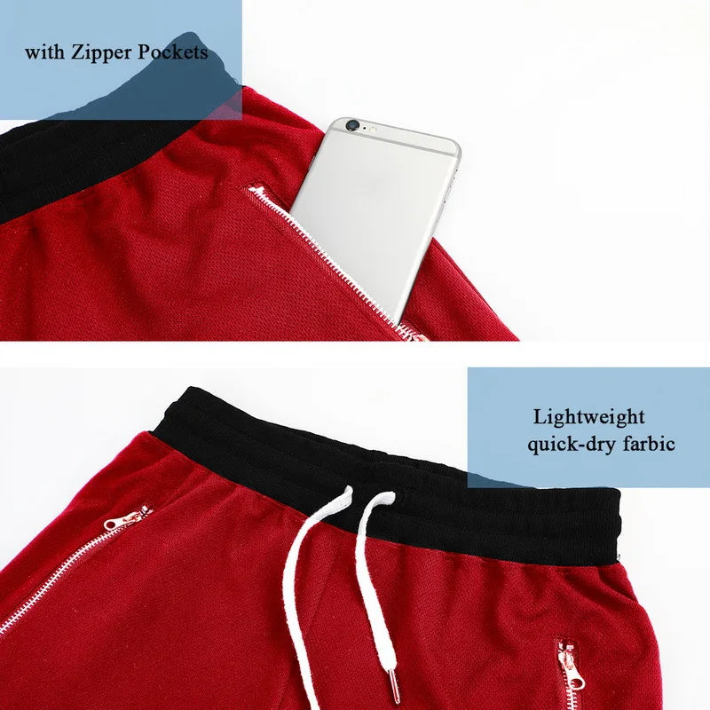 Men's Fitness Joggers Casual Breathable Short Sports Basketball Shorts Mesh Quick Dry Gym Shorts for Male Pants Summer