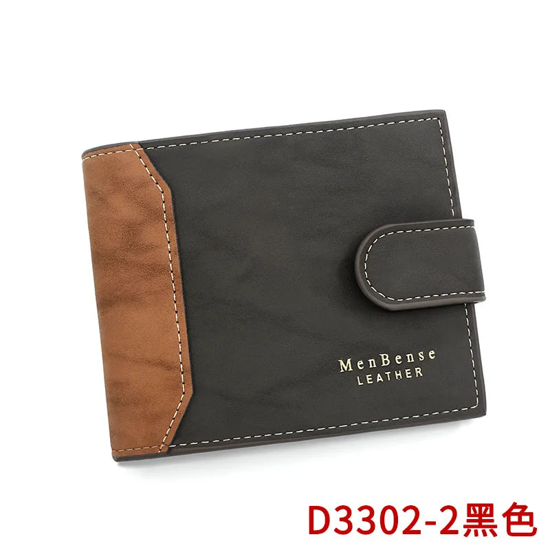 Men's Wallet with Hasp Business Card Holder Case Male Short Purse PU Leather Money Bag for Men Credit Card Wallets