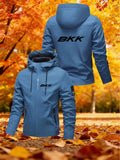 Men'S Hooded Jacket BKK Large Letter Print Hooded Jacket Suitable For Hiking And Mountain Climbing、Fishing And Camping