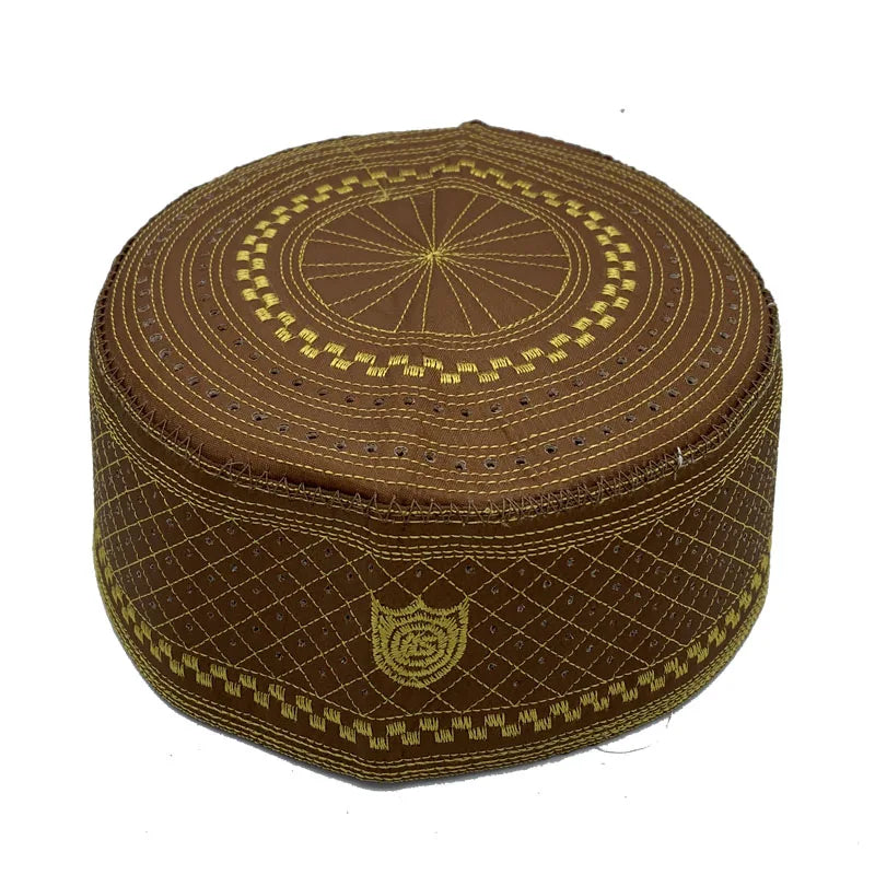 Muslim Men Prayer Hat Cotton Embroidery Men's Islam Ramadan Hats Islamic Clothing Accessories Caps Arabia Middle East Cap