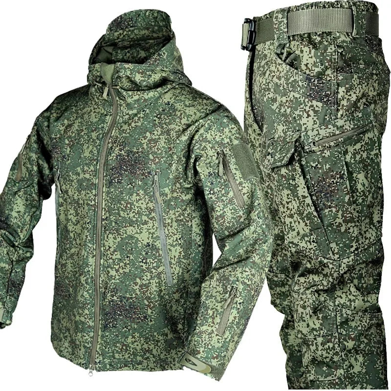 Winter Autumn Fleece Men Jacket Tactical Waterproof Suit Outdoor Fishing Hiking Camping Tracksuits Coat Thermal Suit