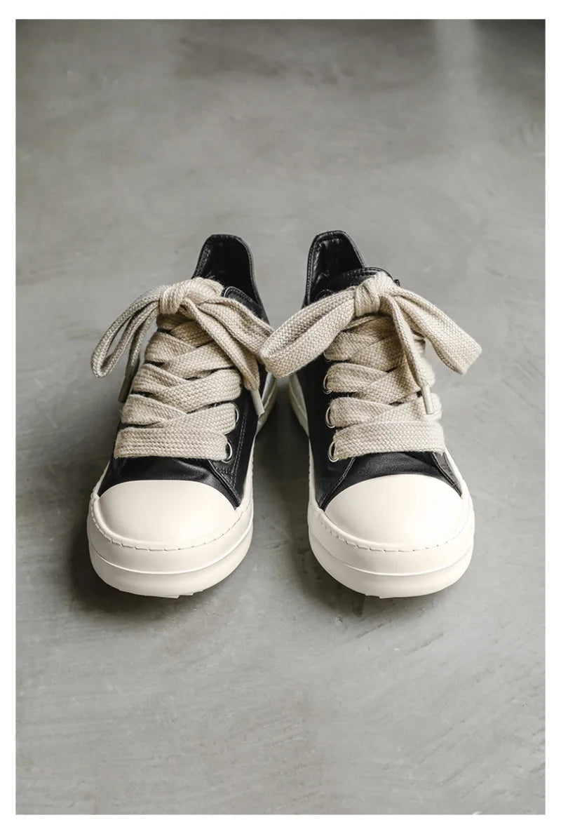 2025Men's Sneakers High Quality Leather Casual Shoes Fashion Couple Street Skate Shoes for Men Lace Up Walk Flats Zapatos Hombre