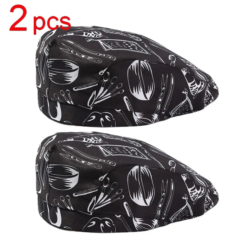 Catering Cook Hat 5/2/1pcs Chef Kitchen Work Cap for Food Service Hotel Restaurant Canteen Baking Household Cooking Chef's Beret