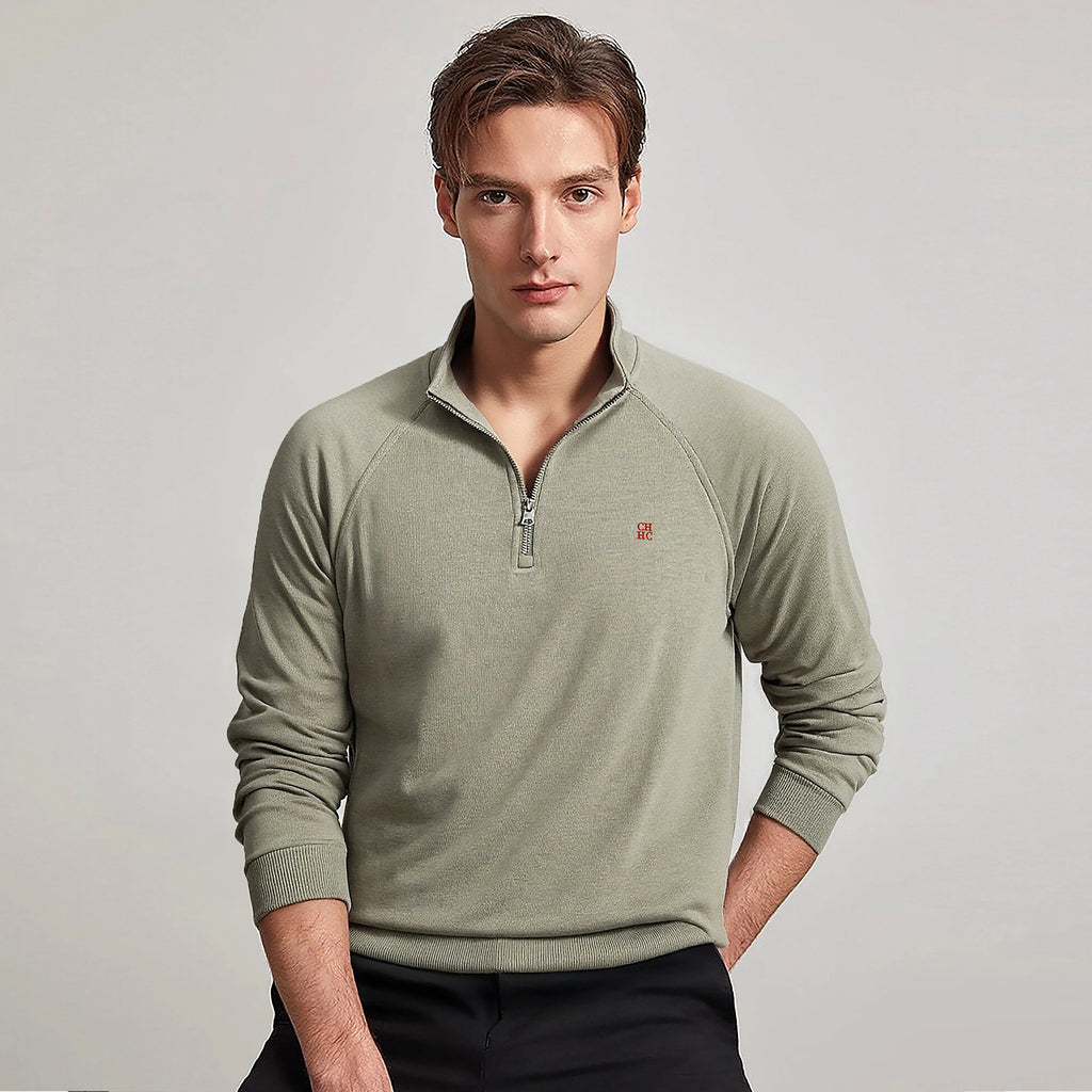 CHCH Men's Sweatshirt Autumn Fashion Long Sleeved Men's Sweatshirt Casual Half Zipper Design Classic Versatile Men's Pullover