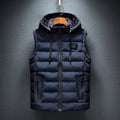 Fashion Warm Hooded Male Winter Vest Light Plus Size Mens Work Vest Waistcoat Hooded New Fleece Autumn Sleeveless Jacket for Men