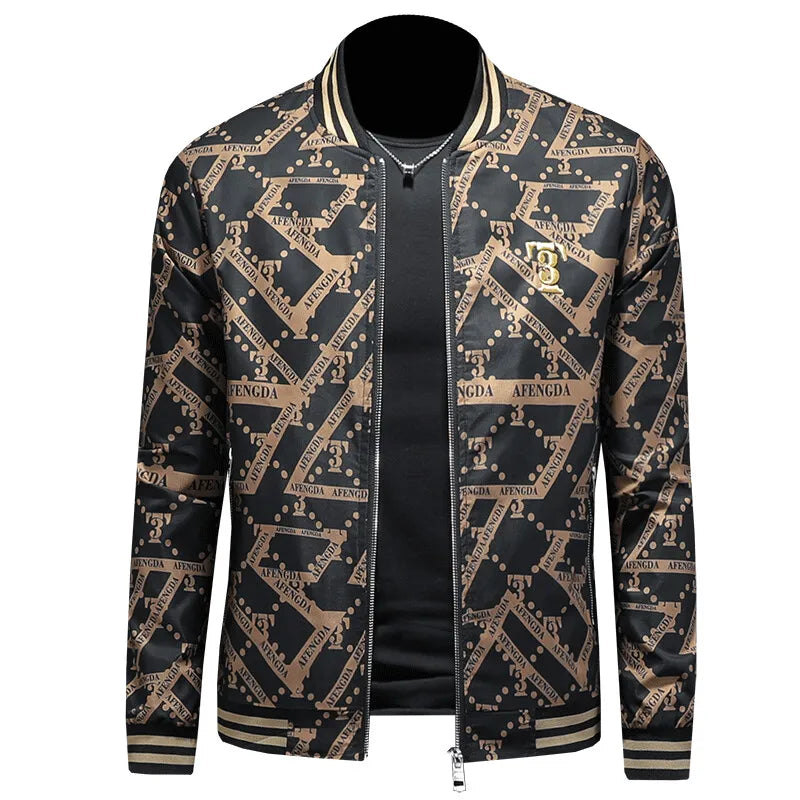 Autumn Winter Baseball Jacket Men Luxury Printed Casual Business Bomber JacketS Social Streetwear Windproof Outdoor Coats M-4XL