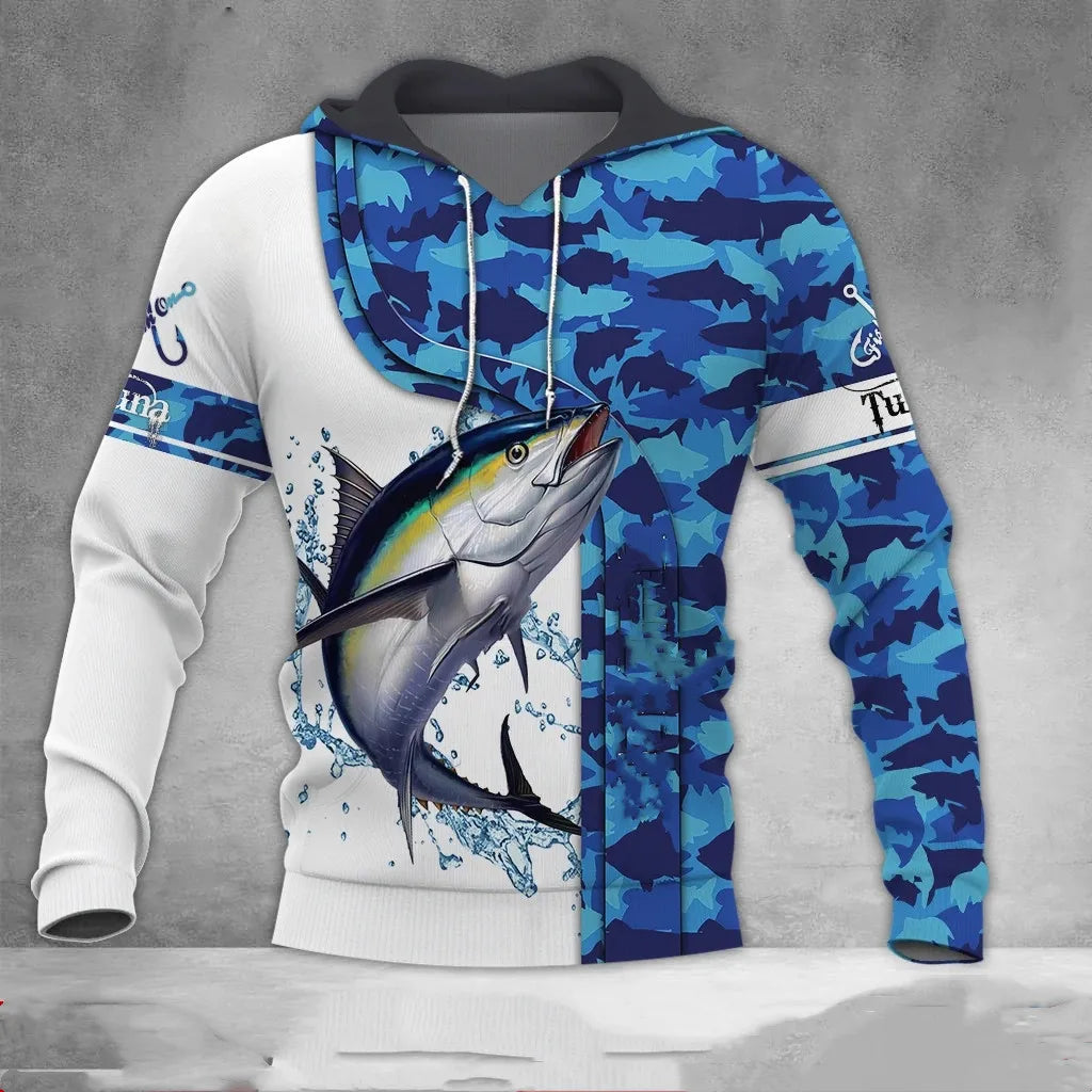 Funny Tuna Fishing 3D All Over Printed Mens hoodies Harajuku Streetwear Hoodie Unisex Casual Pullover Autumn Jacket Tracksuits