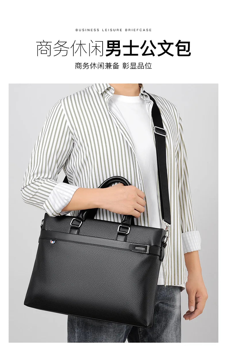 Men's Handbag, Business Casual Horizontal Design, Men's Bag, Official Document, One Shoulder Diagonal Cross Bag, Computer Bag