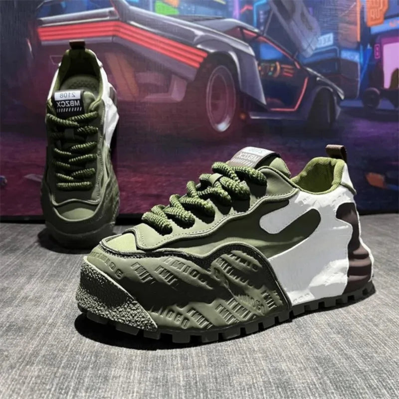 New Sneakers Men Wear Resistant Anti Slip Breathable Running Shoes Thick Soled Height Boosting Casual Shoes Zapatos Para Hombres