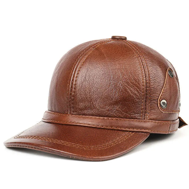 Hat Men's Spring and Autumn Peaked Cap Men's Hat Sheepskin Autumn and Winter Middle-aged Young Leisure Tide Beret Old Man Hat