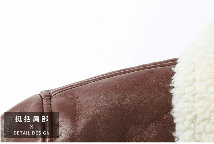 Men Autumn Oversized Leather Jacket Winter Men's Standing Collar with Plush and Thickened Business Leisure PU Washed Jacket