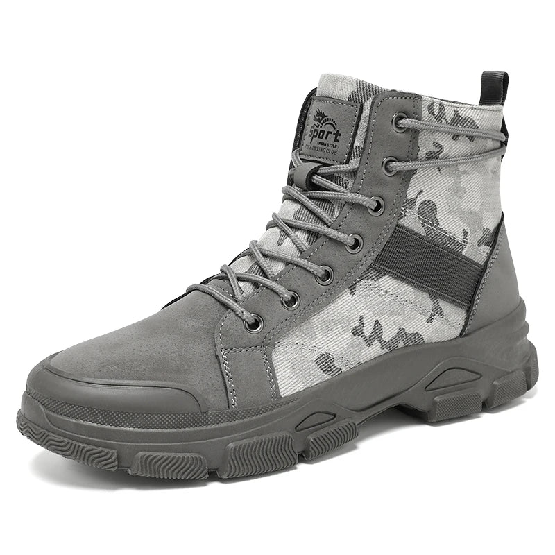 Camouflage Boots for Men Autumn Winter Platform Boots Outdoor High-top Shoes Men Ankle Boots Buty Robocze Meskie wear-resistant