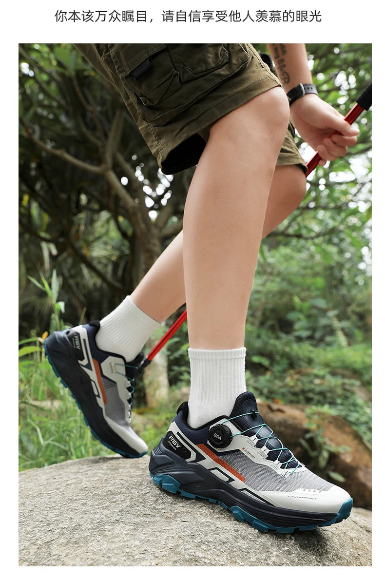 Shoes for Men 2025 New Men Sneakers Leather Waterproof Mountaineering Camping Hiking Shoes Thick Sole Comfortable Running Shoes
