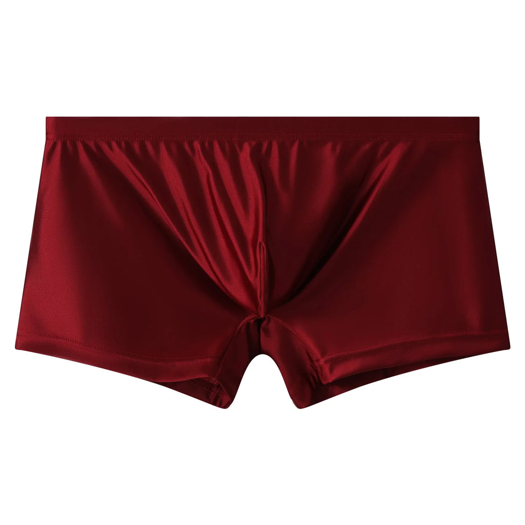 Men's Glossy Panties Boxers Underwear Sexy Men Breathable Boxershorts Underpants Man Solid Boxers Hombre Boxer Shorts Slips