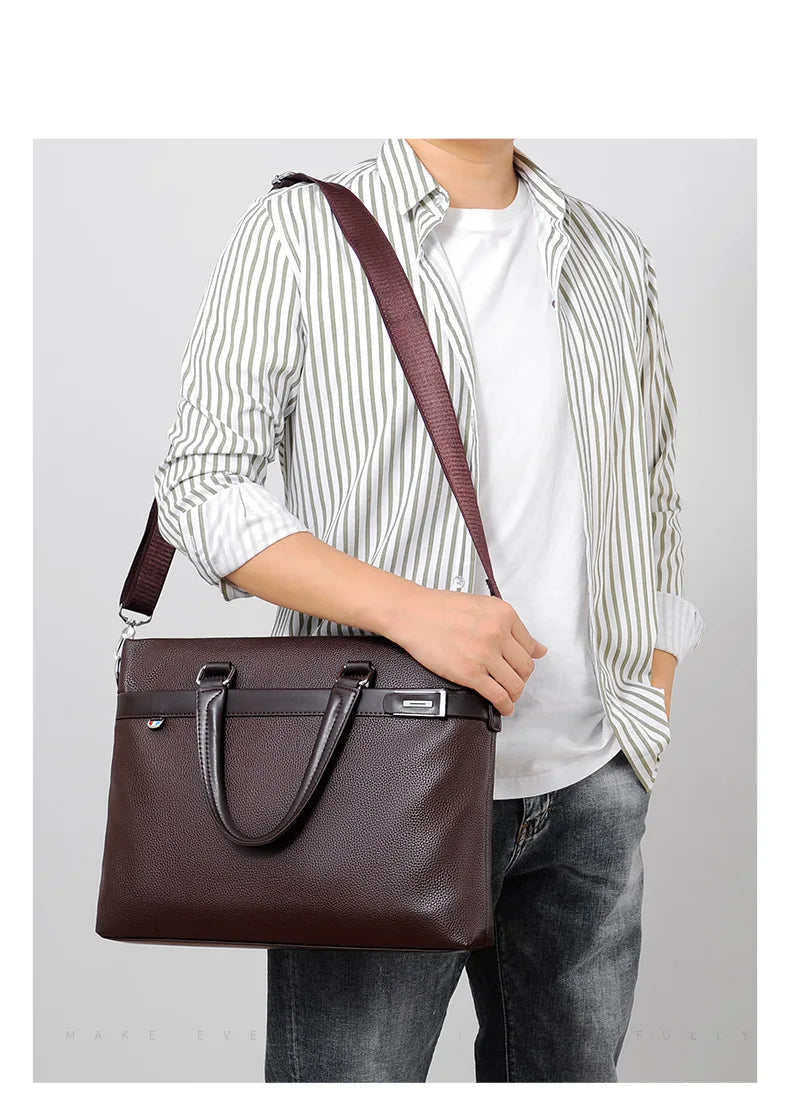 Men's Handbag, Business Casual Horizontal Design, Men's Bag, Official Document, One Shoulder Diagonal Cross Bag, Computer Bag