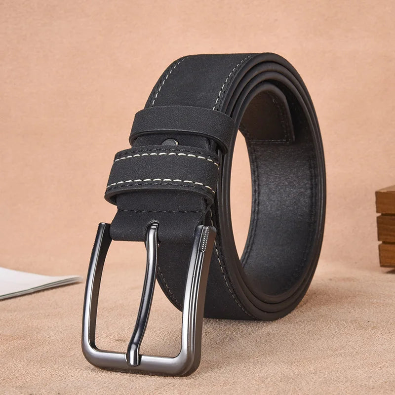 Men's Belt with Metal Pin Buckle, Designer Fashion Waist Strap Versatile for Everyday & Formal Outfits Great Gift Choice for Him