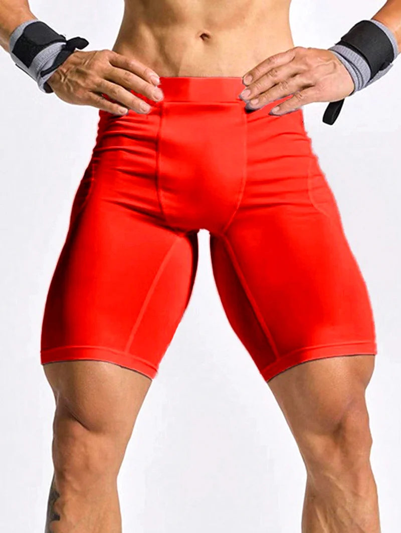 Men Bodybuilding Shorts Fitness Workout Inseam Gym Knickers Male Muscle Alive Elastic Compression Tights Skinny Leggins Hombre