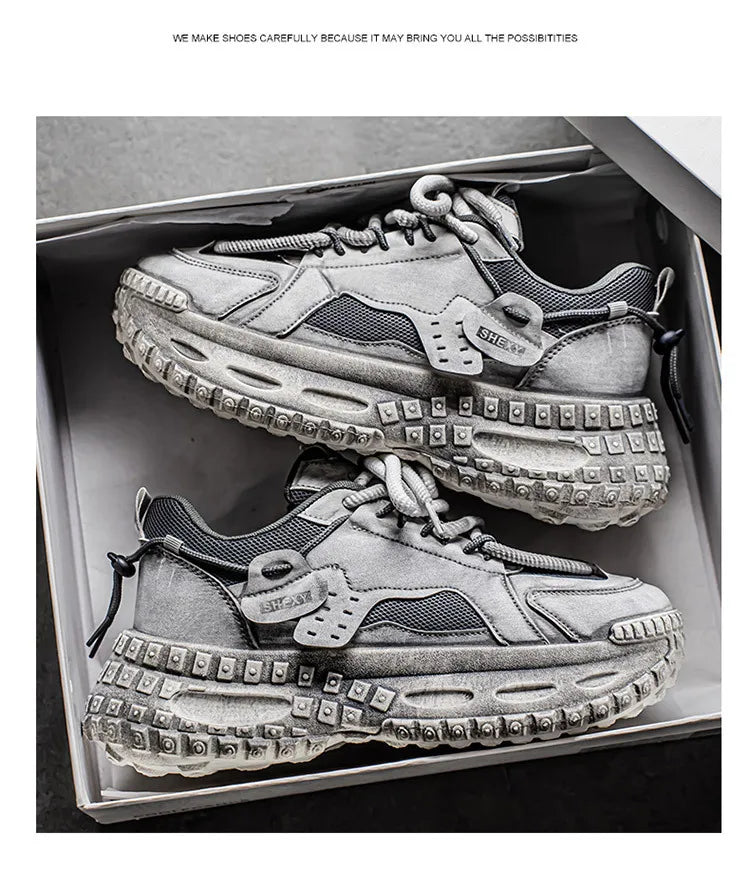 Men's Shoes 2025 Spring New Style Thick Sole Height Increasing Casual Mesh Breathable Fashion Trend Comfortable Chunky sneakers