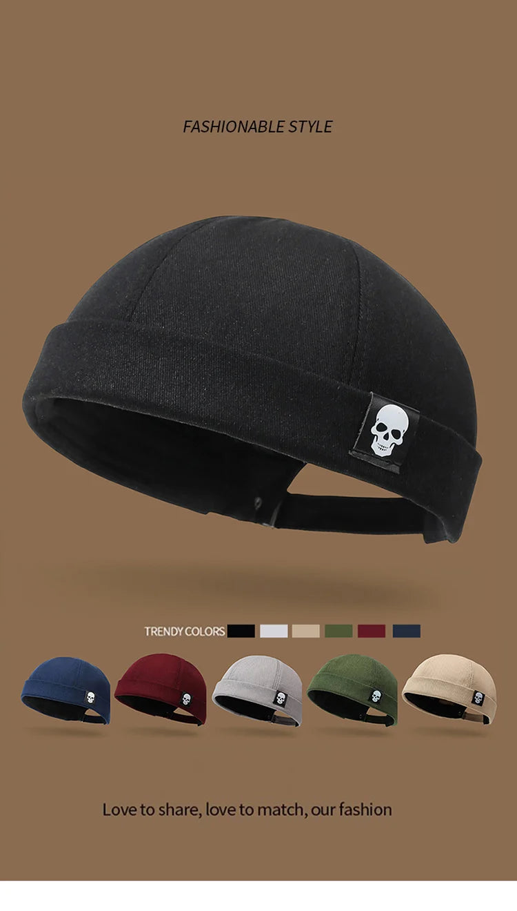Men's and women's artistic street dance minimalist trendy hat new brimless melon skin hat Spring and Autumn landlord hat Hip