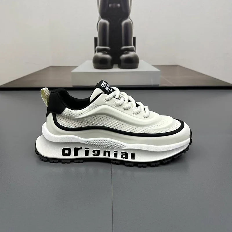 New Sneakers Men Wear Resistant Anti Slip Breathable Running Shoes Thick Soled Height Boosting Casual Shoes Zapatos Para Hombres