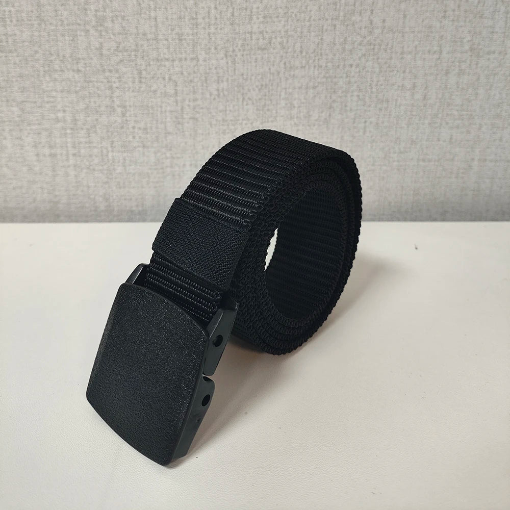 Men's Belt Outdoor Casual Fashion Canvas Belt 120cm Metal Free Adjustable Waist Belt for Outdoor Travel Tactical Jeans Belt