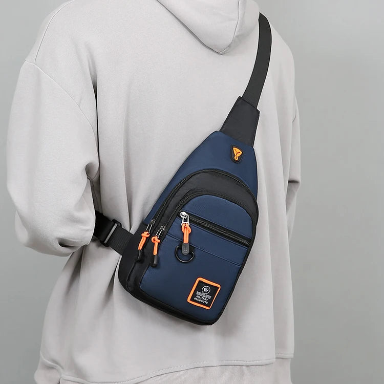 Men's Leisure Outdoor Hiking Bike Shoulder Bag, Waterproof Sports Crossbody Bag, Travel Backpack, Men's Chest Bag, Shoulder Bag