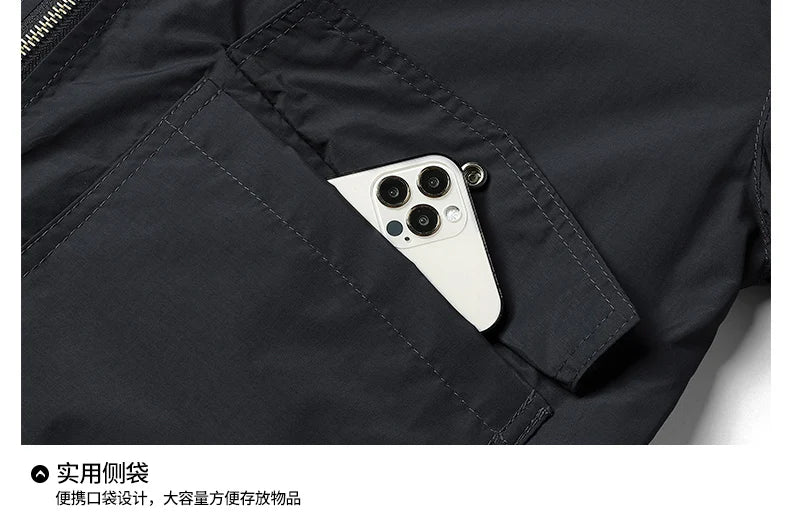 High Quality Handsome Male Jacket Spring Autumn Men's Business Casual Jacket Men Zipper Solid Color Fashion Stand Collar Coats
