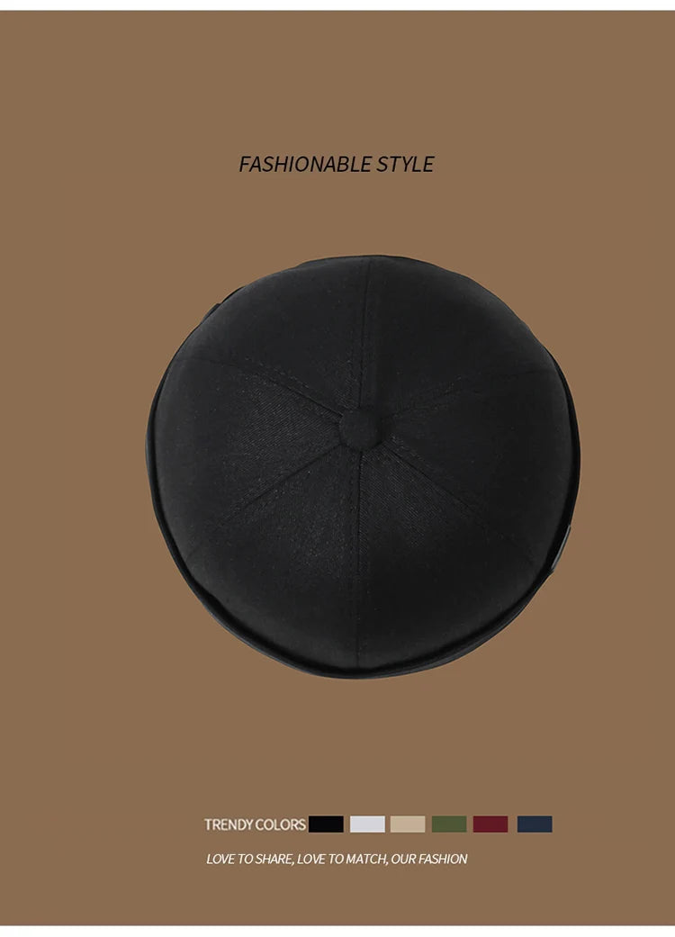 Men's and women's artistic street dance minimalist trendy hat new brimless melon skin hat Spring and Autumn landlord hat Hip