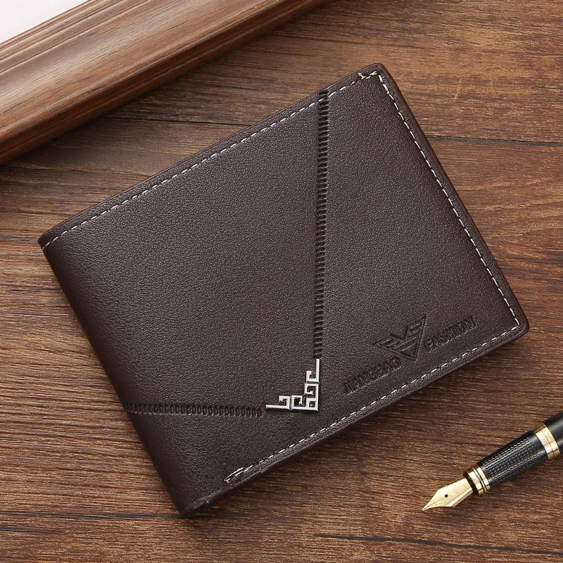 New Men Wallet Short Wallet Slim Minimalist Multi Card Holder Simple Fashion Embossed Texture